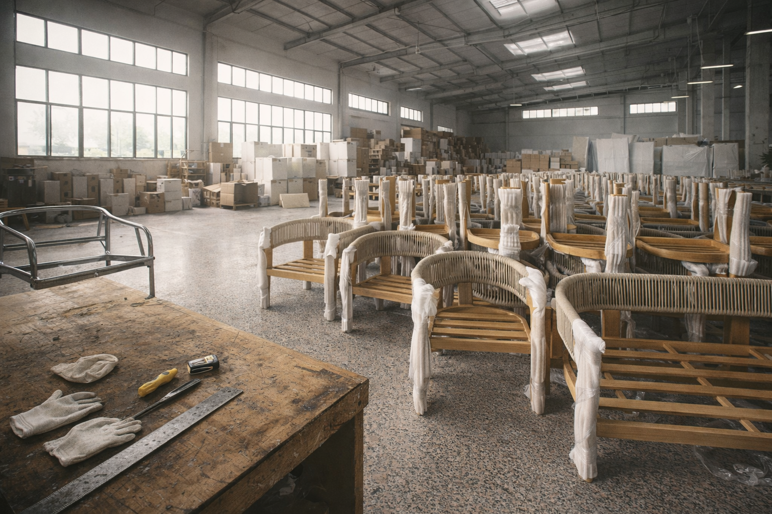 Laboratorio di arredi per esterni Willong a Dongguan